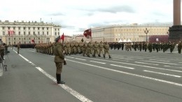 На Дворцовой площади в Петербурге прошла первая репетиция Парада Победы