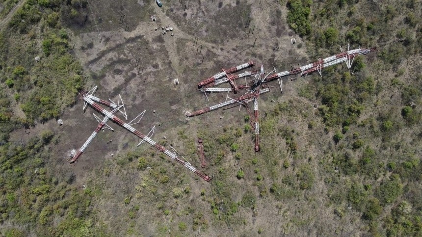 Появились кадры последствий взрыва радиоантенн в Приднестровье