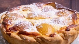 Творожный пирог с персиками — пошаговый рецепт с фото
