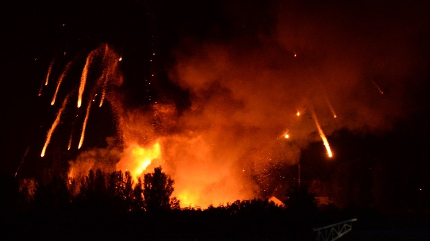Склад с боеприпасами загорелся в Белгородской области