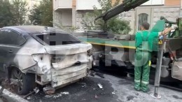 Поджог BMW Х6 высокопоставленного чиновника Минобороны попал на видео