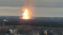 В Ленинградской области произошел мощный взрыв и сильный пожар