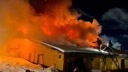 Подразделения МЧС борются с мощным пожаром на базе «Фактор» в Мурманске