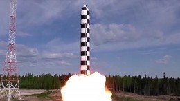 В Минобороны показали кадры испытательного запуска баллистической ракеты
