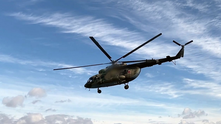 Видео падения вертолета Ми-8 в городе Клинцы Брянской области