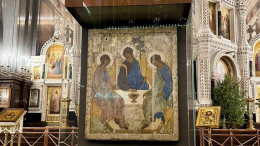 Икона «Святая Троица» кисти Рублева доставлена в Храм Христа Спасителя