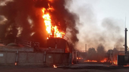 Видео: около 60 тысяч литров ГСМ полыхают на складе в Уфе
