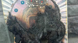 Вандалы сожгли икону Божией Матери в Волынской области