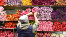 Сотни мужчин «атаковали» Рижский рынок в Москве в поисках цветов
