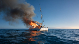 В заливе Петра Великого загорелся катамаран