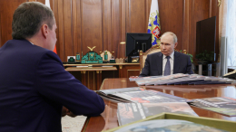 Губернатор Гладков передал Путину картину, написанную на фрагменте ракеты ПВО