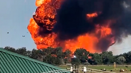 Появились кадры взрыва на АЗС в Дагестане