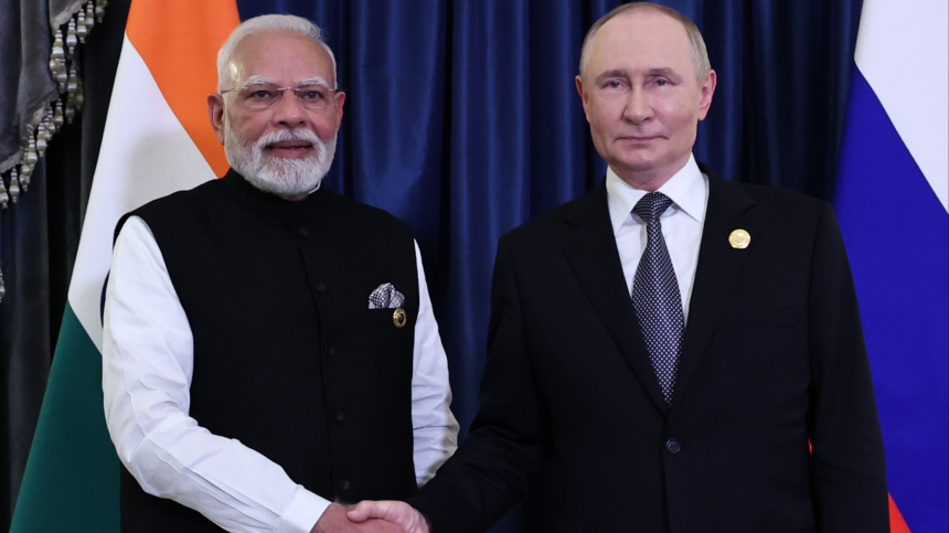 Президент РФ Владимир Путин поздравил Моди с юбилеем