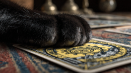 Магия вне Хогвартса: черный кот предсказывает будущее с помощью карт Таро в США