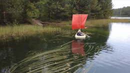 Петербурженка устроила заплыв на лодке-тыкве