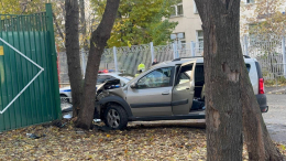 Подросток на «Ладе» врезался в дерево в центре Москвы