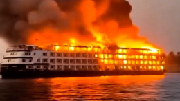 Круизный лайнер загорелся на Ниле в первый день путешествия