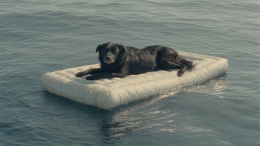 Собаку нашли дрейфующей в океане после побега от хозяев