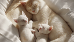 Упавшая с 29-го этажа беременная кошка родила двоих котят