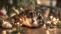Праздник для всех членов семьи: как сделать Новый год безопасным для кошек