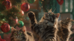 🎄Охотничий полигон: почему ваша кошка видит в новогодней елке добычу