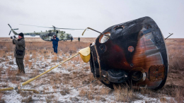 Экипаж экспедиции МКС-73 торжественно встретили в Звездном городке