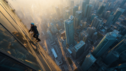 Скалолаз на Тайване забрался на небоскреб высотой в 509 метров без страховки