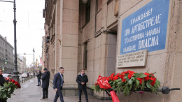 Петербуржцы принесли цветы к табличке об опасной стороне улицы на Невском проспекте