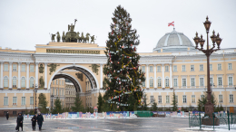 В Петербурге начали демонтировать новогоднюю ель на Дворцовой