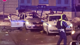 Опубликованы кадры с места взрыва автомобиля ДПС у Савеловского вокзала в Москве