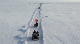 На Ладоге прошла первая историческая реконструкция проезда по Дороге жизни