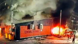 Момент взрыва в кафе в Казахстане попал на видео