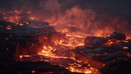 Страшно красиво: лава дошла до океана на французском острове в Индийском океане