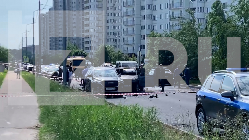 Момент взрыва автомобиля в Балашихе попал на видео