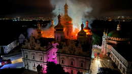Опубликовано видео взрыва в Киево-Печерской лавре