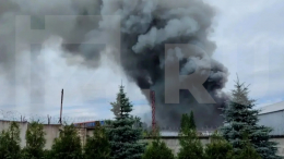 Пожар вспыхнул в ангаре в Колпинском районе Санкт-Петербурга